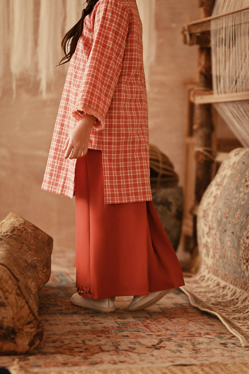 The Asal Kita Lace Skirt - Spice Red