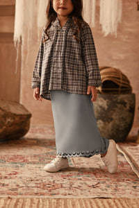 The Asal Kita Lace Skirt - Stone Grey