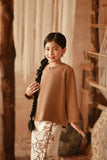 The Asal Kita Kedah Broderie Blouse - Latte