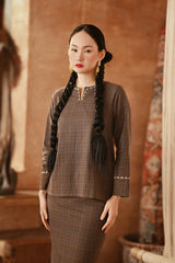 The Asal Kita Women Kedah Broderie Blouse - Linea Steel