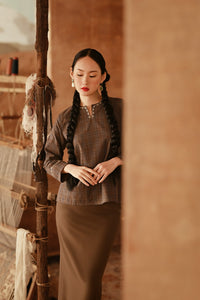 The Asal Kita Women Kedah Broderie Blouse - Linea Steel