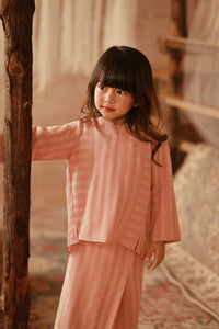 The Asal Kita Kedah Striped Blouse - Peach Grain