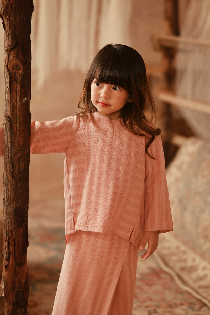 The Asal Kita Kedah Striped Blouse - Peach Grain
