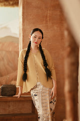 The Asal Kita Women Embellish Kebaya Top - Champagne Yellow