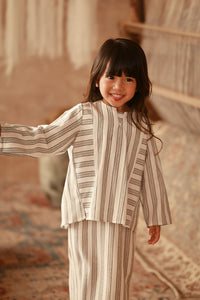 The Asal Kita Kedah Striped Blouse - Shadow Twine