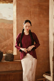 The Asal Kita Women Embellish Kebaya Top - Purple Manggis
