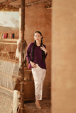 The Asal Kita Women Embellish Kebaya Top - Purple Manggis