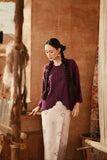 The Asal Kita Women Embellish Kebaya Top - Purple Manggis