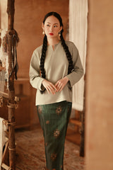The Asal Kita Women Kedah Broderie Blouse - Pistachio