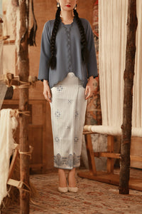 The Asal Kita Women Jacquard Skirt - Sky Aman