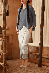 The Asal Kita Women Jacquard Skirt - Sky Aman