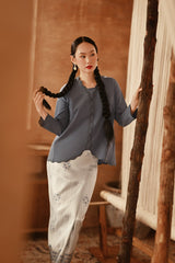 The Asal Kita Women Embellish Kebaya Top - Coronet Blue