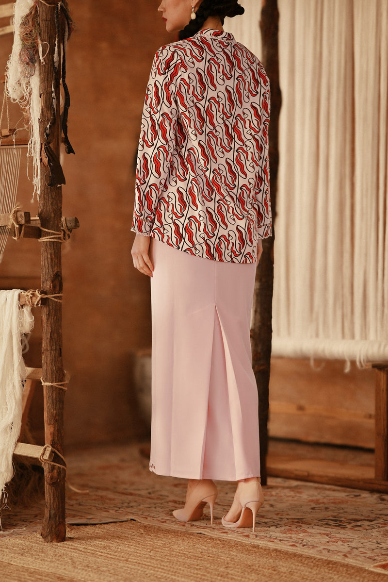The Asal Kita Women Lace Skirt - Coral Blush