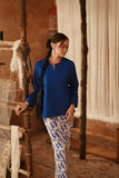 The Asal Kita Women Kedah Broderie Blouse - Classic Blue