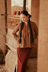 The Asal Kita Women Lace Kebaya Top - Brick Canvas