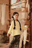 The Asal Kita Kedah Broderie Blouse - Baby Yellow