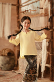 The Asal Kita Kedah Broderie Blouse - Baby Yellow