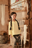 The Asal Kita Kedah Broderie Blouse - Baby Yellow