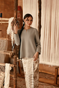 The Asal Kita Women Kedah Broderie Blouse - Champagne