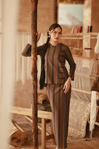 The Asal Kita Women Kedah Striped Blouse - Dusk Wideframe