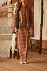 The Asal Kita Women Folded Skirt - Brick Canvas