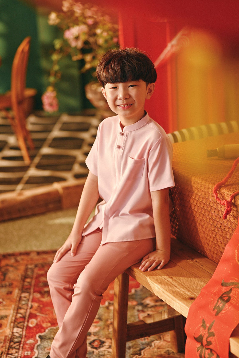The Fei Yang Classic Knot Oriental Shirt - Coral Blush