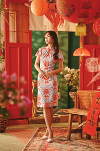The Fei Yang Women Flutter Sleeves Cheongsam Dress - Dynasty