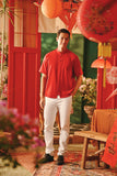 The Fei Yang Men Classic Knot Oriental Shirt - Red