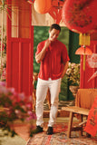 The Fei Yang Men Classic Knot Oriental Shirt - Red