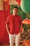 The Fei Yang Men Classic Knot Oriental Shirt - Red