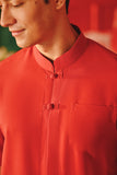 The Fei Yang Men Classic Knot Oriental Shirt - Red