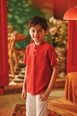 The Fei Yang Classic Knot Oriental Shirt - Red