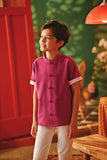 The Fei Yang Sleek Sleeve Oriental Shirt - Deep Fuchsia