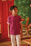 The Fei Yang Sleek Sleeve Oriental Shirt - Deep Fuchsia