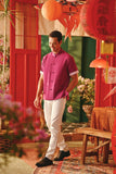 The Fei Yang Men Sleek Sleeve Oriental Shirt - Deep Fuchsia