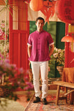 The Fei Yang Men Sleek Sleeve Oriental Shirt - Deep Fuchsia