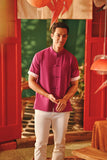 The Fei Yang Men Sleek Sleeve Oriental Shirt - Deep Fuchsia