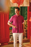 The Fei Yang Men Sleek Sleeve Oriental Shirt - Deep Fuchsia