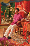 The Fei Yang Men Sleek Sleeve Oriental Shirt - Deep Fuchsia
