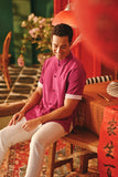 The Fei Yang Men Sleek Sleeve Oriental Shirt - Deep Fuchsia
