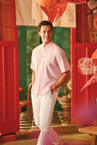 The Fei Yang Men Classic Knot Oriental Shirt - Coral Blush