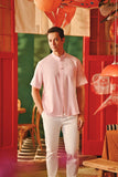 The Fei Yang Men Classic Knot Oriental Shirt - Coral Blush