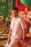 The Fei Yang Men Classic Knot Oriental Shirt - Coral Blush