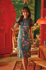 The Fei Yang Women Flutter Sleeves Cheongsam Dress - Mandarin