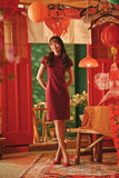 The Fei Yang Women Puff Sleeve Cheongsam Dress - Glam Maroon
