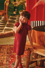 The Fei Yang Puff Sleeve Cheongsam Dress - Glam Maroon