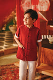 The Fei Yang Sleek Sleeve Oriental Shirt - Rumba Red