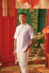 The Fei Yang Men Classic Knot Oriental Shirt - Baby Lavender