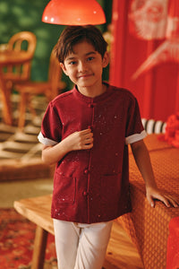 The Fei Yang Cord Knot Oriental Shirt - Glam Maroon