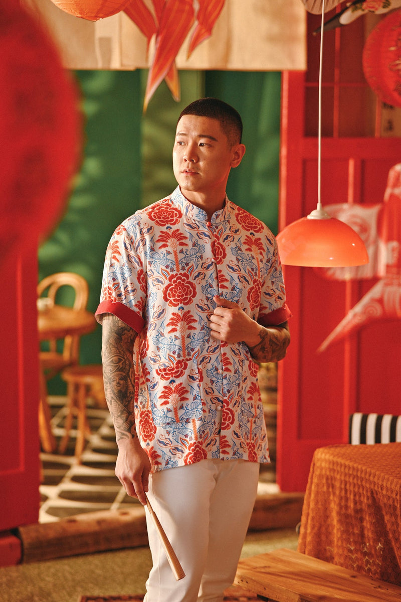 The Fei Yang Men Cord Knot Oriental Shirt - Dynasty